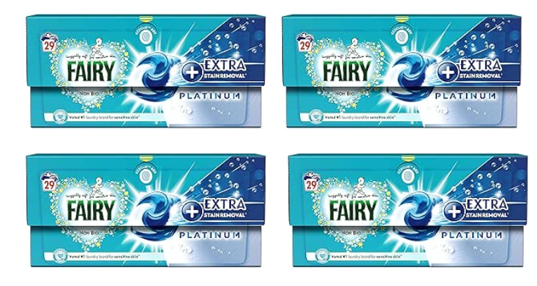 Fairy Platinum With Extra Stain Removal 116 Washes (29 Washes x 4)